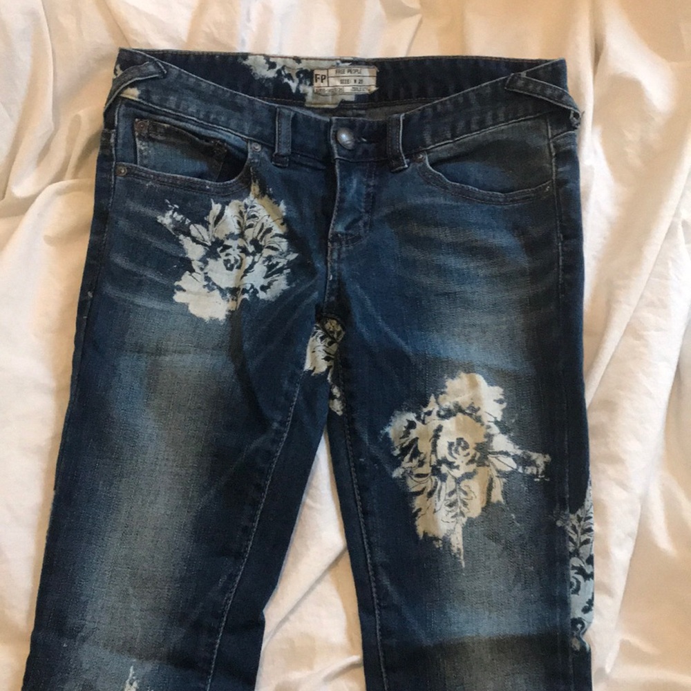Free people printed floral jeans